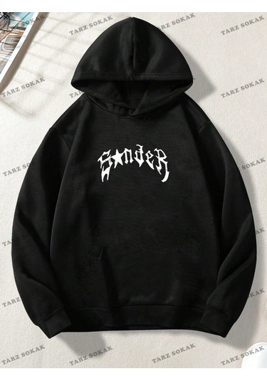 Y2k Trend Sezon Unisex Retro Sweatshırt Kapşonlu Kod 1744 Trz1697 Siyah