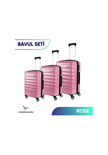 Vegmann Delphin Pembe 3 Lü Valiz Seti Pembe