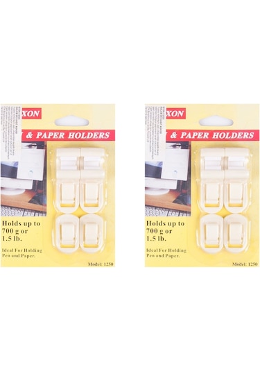 Bilgisayar Askı Kalem Ve Kağıt Tutturma Aparatı 8 Li Set 5x2x2cm Krem