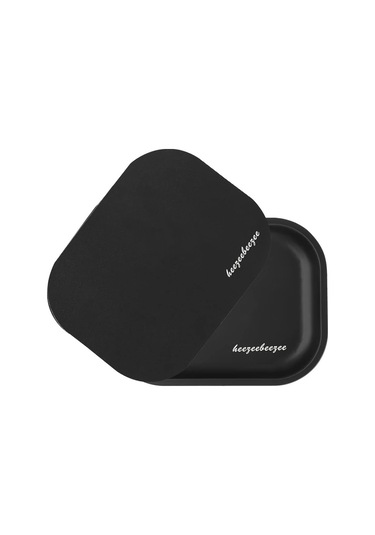 Willowhaven Siyah Manyetik Kapaklı 7x5.5 Inç Portatif Metal Nargile Tepsisi - Dayanıklı Pvc Taşıma Çantası