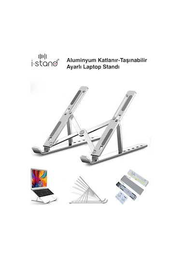 i-Stand Alüminyum Katlanabilir Taşınabilir  Ayarlı Laptop Standı