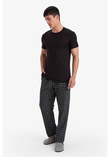 Defacto Regular Fit Cepli Uzun Boy Flanel Alt C6124ax25wnbk81 Siyah