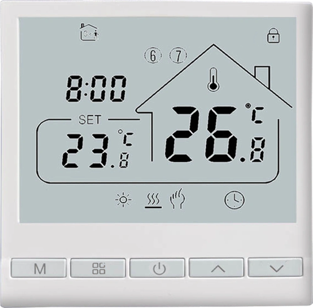 Hombey Beyaz 5+2 Haftalık Programlanabilir Akıllı Termostat, Led Ekranlı, 3a Su Isıtma Kontrolü, Sıcaklık Regülatörü