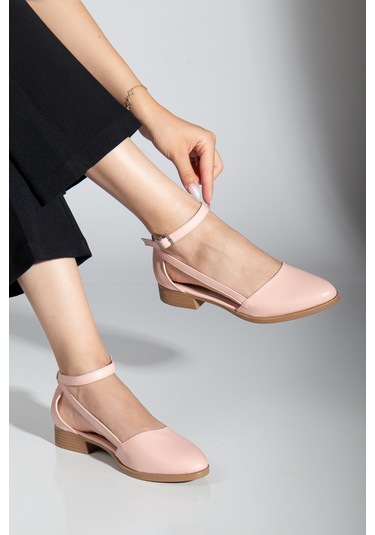 Rayna Kısa Topuk Cilt Ayakkabı Pudra