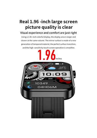 Teltree 1.97" Tft Ekranlı Ip67 Su Geçirmez Akıllı Saat (İthalatçı Garantili) + Kordon