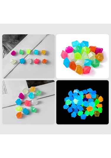 Yunboo Akvaryum Ve Bahçe Dekorasyonu İçin Parlak Turuncu Resin Işıklı Taşlar - 200 Adet Paket