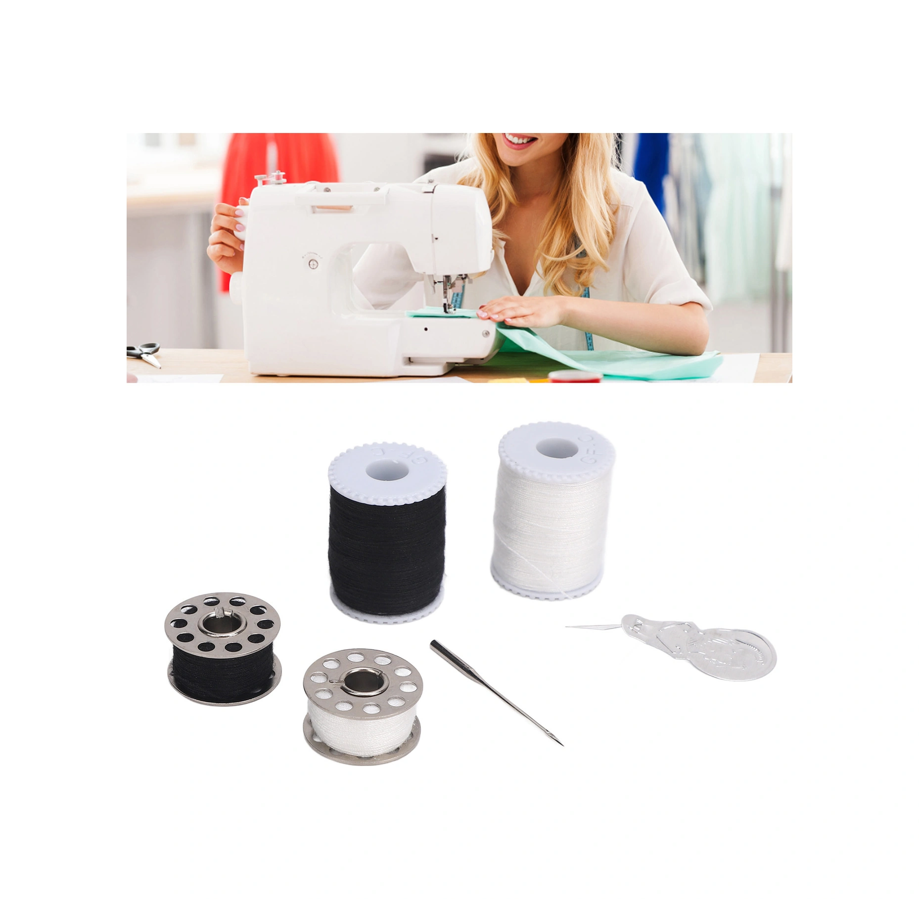 Wezone Fanghua Dikiş Makinesi İçin Demir Bobin, İplik Makaraları, İğne Ve İplik Aleti Seti - Ev Dikişi Ve El Yapımı İçin Uygun