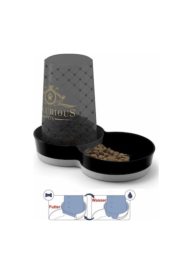 Moderna Trendy Luxurious Hazneli Köpek Mama ve Su Kabı 1500 L