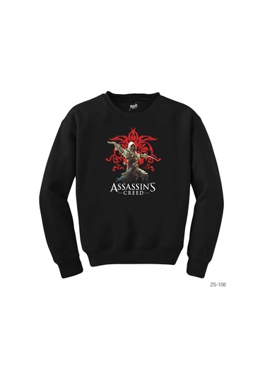Assassins Creed 3 Siyah Sweatshirt Siyah