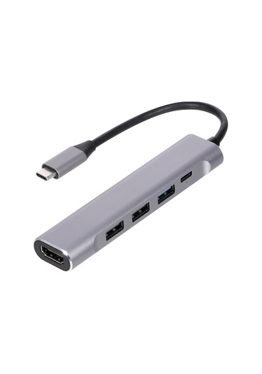 Alüminyum 5 Port Usb-c Hub: 4k Hdmı Çevirici, Pd Şarj, Usb 3.0/2.0 Genişletici Dokunmatik