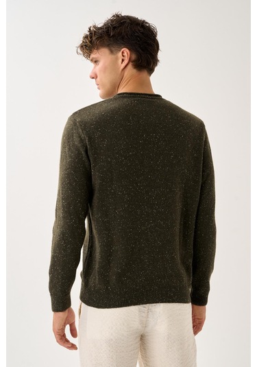 Erkek Melanj Triko Kazak Haki