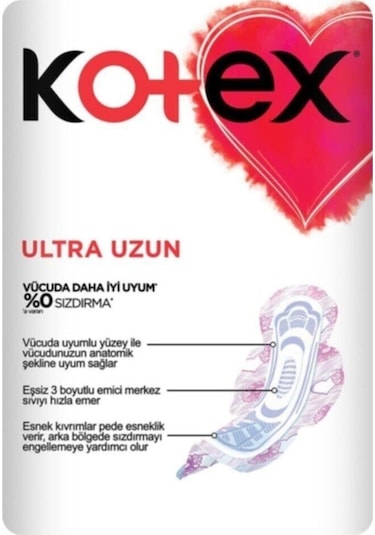Kotex Ultra Hijyenik Ped Ultra Uzun 8 x 18'li
