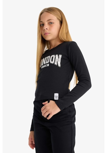 Defacto Kız Çocuk Slim Fit Dar Kesim Bisiklet Yaka Baskılı Fitilli Kaşkorse Uzun Kollu Tişört C7465a825aubk81 Siyah Defacto Kız Çocuk Slim Fit Dar Kesim Bisiklet Yaka Baskılı Fitilli Kaşkorse Uzun Kollu Tişört C7465a825aubk81 Siyah