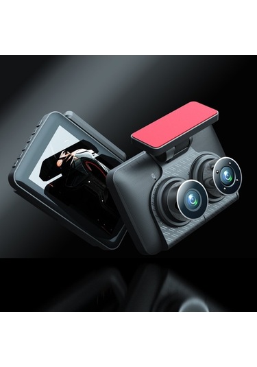 Createtech 4in Şeffaf Araba Dikiz Aynası Dash Cam Geniş Açı Kayıt Otomatik Güvenlik Kamerası