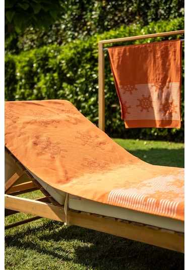 Menderes Home Cotton Collection Bukle Plaj Havlusu Çark Orange