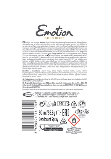 Emotion Gold Bliss Kadın Deodorant 4x90 Ml Seyahat Boy