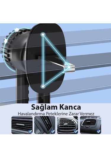 9022654424262 - Darbe Emici Titreşim Engelleme Özellikli Araç İçi Telefon Tutucu Havalandırma Petek Telefon Tutucu