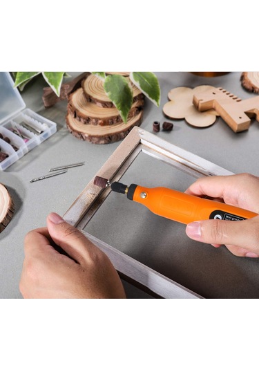 Geeroyoo Kkmoon Şarj Edilebilir Mini El Taşlama Makinesi, 5 Hız Ayarlı Işık Fonksiyonlu Taş Oyma Ve Parlatma Aleti, Portakal Renk