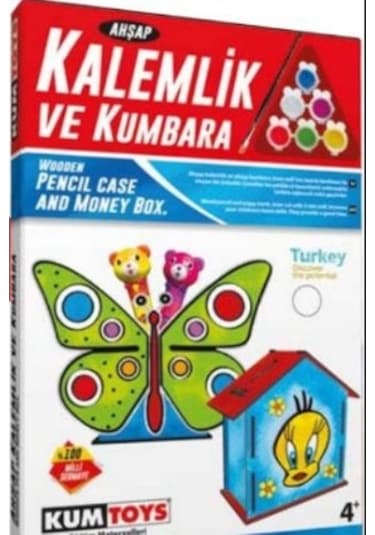 Kumtoys Ahşap Kalemlik ve Kumbara