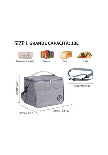Lacivert Sofieles Piknik Yalıtımlı Öğle Yemeği Kutusu Taşınabilir Soğutmalı Çanta Büyük Kapasiteli Su Geçirmez Öğle Yemeği Çantası Piknik Çantası M Lacivert