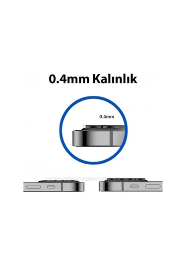 More TR ALLY iPhone 14-14 Plus 3D Metal Çerçeveli Kamera Lens Koruyucu - siyah