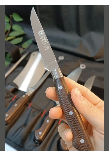 Ahşap El Yapımı Kılıflı Sürmene Şef Bıçakları Seti Et, Ekmek, Sebze, Mutfak, Kurban Şeflik Seti Hadn Çok Renkli