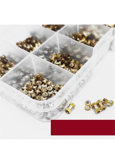 Nayomiglow 520 Adet M2 M2.5 M3 Metrik Dişi Dişli Yivli Pirinç Dişli Ekleme Gömülü Somun Çeşitleri Kiti Diğer