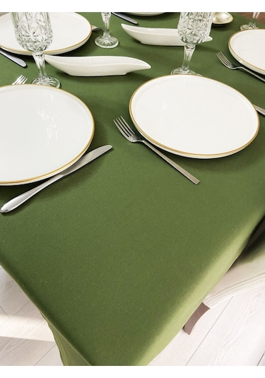 Sıvı Geçirmez Dertsiz Masa Örtüsü Yeşil