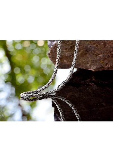 925 Ayar Gümüş Erkek Zincir, El Yapımı Erkek Zincir, Zincir Takı, Erkekler İçin Kolye, Kral Zinciri Gümüş