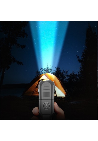 Güçlü Işık El Feneri Usb Şarj Edilebilir El Feneri Taşınabilir Ultra Parlak Uzun Menzilli Dış Mekan Ev Led Işık Siyah