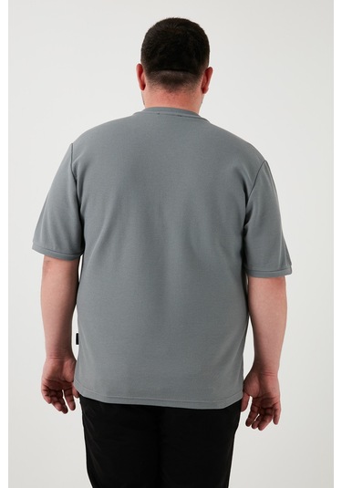 Buratti Büyük Beden Pamuklu Regular Fit Erkek T Shirt 5902653B Açık Haki