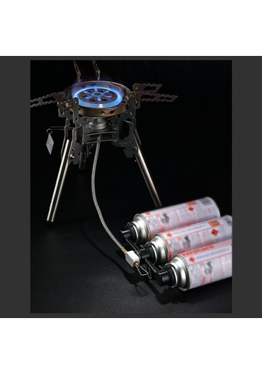 Geeksen Bkz30 Aluminyum Kasalı 3'ü 1'e Gaz Deposu Adaptörü - Çıkışlı Kamp Çözümü, Hızlı Kilitleme Ve Geri Akış Engeli, Karbon Siyah Siyah