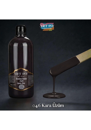 Kendinden Vernikli Plus Vernikli Akrilik Boyalar - 046 Kara Üzüm Ahşap, Taş Tozu, Hobi, Dıy