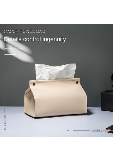 Bej-deri Mendil Oturma Odası Mendil Çantası Araca Monte Kağıt Havlu Kapağı Tuvalet Kağıdı Tutucusu