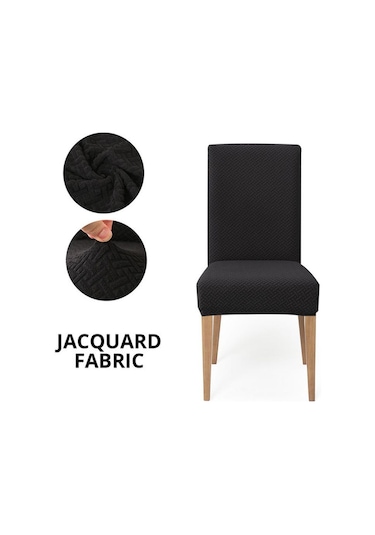 Koyu Gri Yemek Sandalyesi Yıkanabilir Streç Slipcover Çıkarılabilir Sandalye Koruyucu Kapakları