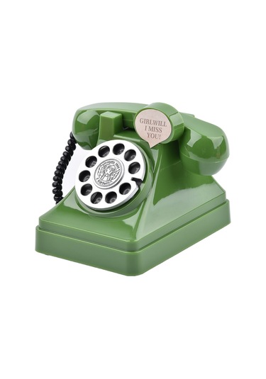 Yaozixa Küçük Boy Kırmızı Telefon Şeklinde Plastik Kumbara - Para Tasarrufu Ve Dekoratif Heykel -招财狗 Desenli Hediye Öğesi