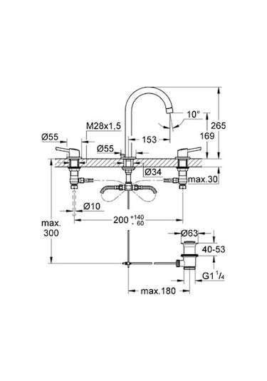 Grohe Concetto 3 Delikli Lavabo Bataryası 20216001