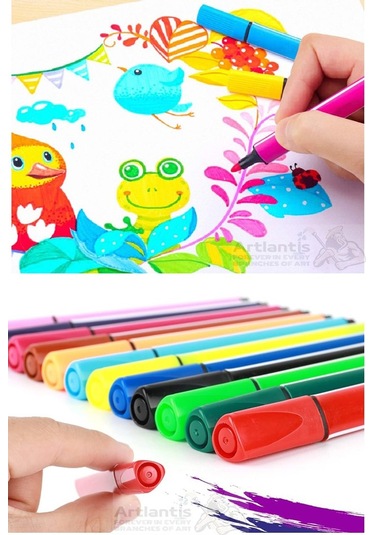 Jumbo Üçgen Keçeli Kalem 10 Renk Plastik Kutu Fixpoint 10 Lu Jumbo Keçeli Kalem Canlı Renkler Plastik Kutu