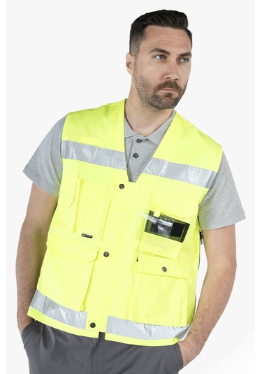 Reflektörlü Çok Cepli Haritacı Yeleği