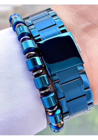 Ferrucci Lacivert Rose Gold Renk Çelik Kordon Fonksiyonlar Aktif Erkek Kol Saati + Bileklik Hediyeli Nda969