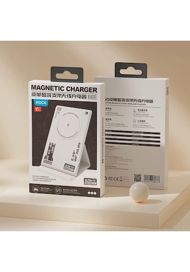 W50 Magsafe Standlı Kablosuz Şarj Cihazı - Beyaz