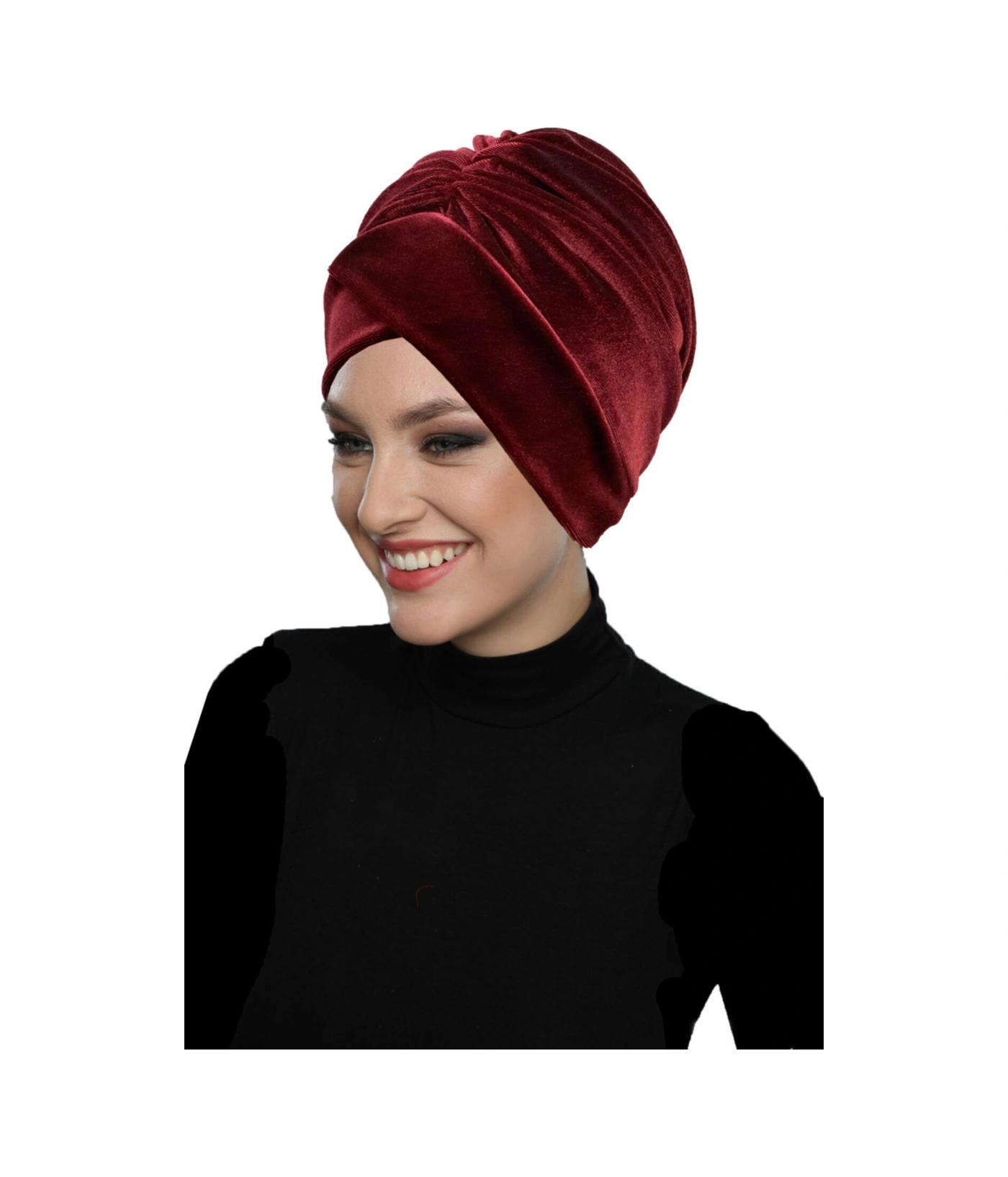 Kadife Kardelen Astarlı Bordo Hazır Türban Tesettür Bone Bordo