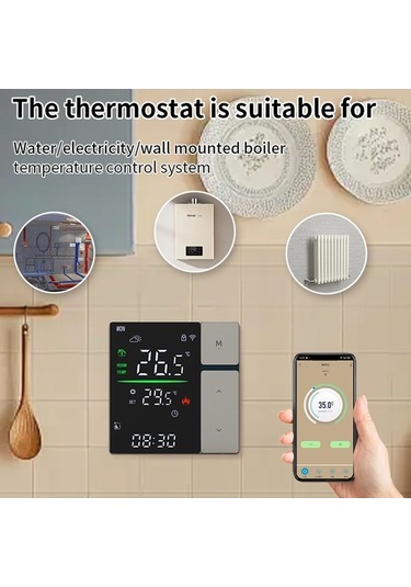 Besthome1 Sdm6-3a Wifi Akıllı Su Isıtma Termostati - Uzak Kontrol, Programlanabilir, Enerji Tasarruflu, Donma Engeli, Kombi/su