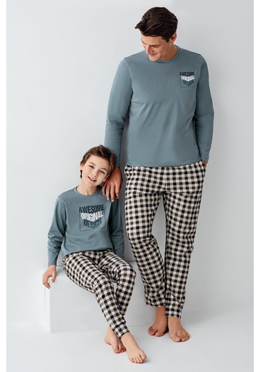 Arnetta Erkek Çocuk Yeşil Pijama Takımı Ar3510-c-v1