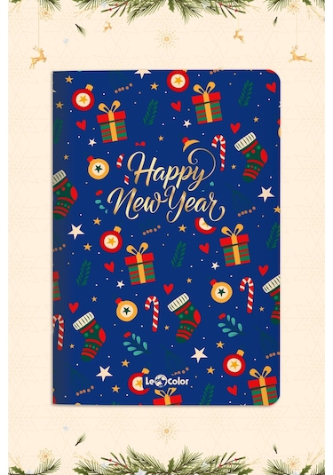 Le Color Happy New Year Temalı Defter Seti 4'lü 13 x 20 CM