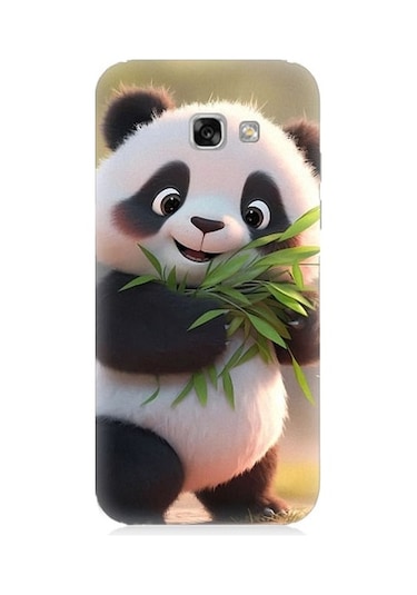 Samsung Galaxy A7 2017 Uyumlu Sevimli Panda Ve Bambu Desenli Silikon Kılıf