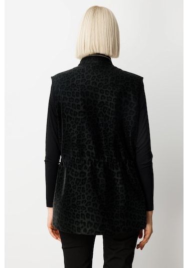 Ekol Kadın Peluş Astarlı Kapak Cepli Yelek 8503 Black Black