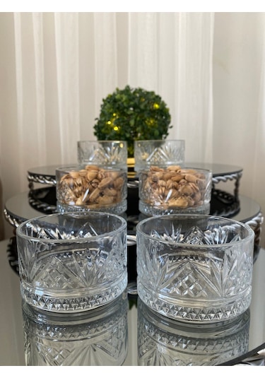 Atabey Home Collection 6 Adet Tımeless Model Star Kase & Çerezlik Gold Detaylı