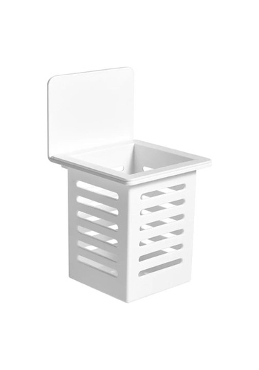 Geeksen Duvar Montajlı Çelik Mutfak Gereçleri Rafı - Sporcu, Çatal, Bıçak Saklama - Hızlı Kurulum, Su Birikmesi Olmaksızın Hava Akışı Sağlar Beyaz