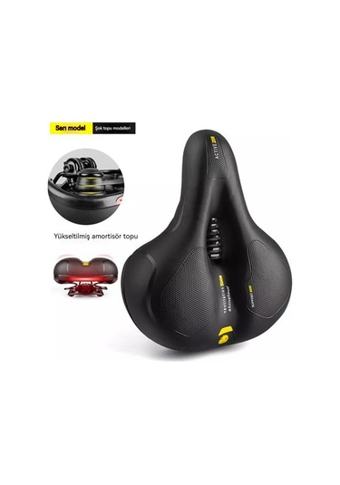 Jzcat Evrensel Bisiklet Koltuğu Minderi, Rahat Ve Yumuşak Kalınlaştırılmış Silikon Koltuk-sarı-şok Emici Tip Tek Beden Herkese Uyar Çok Renkli